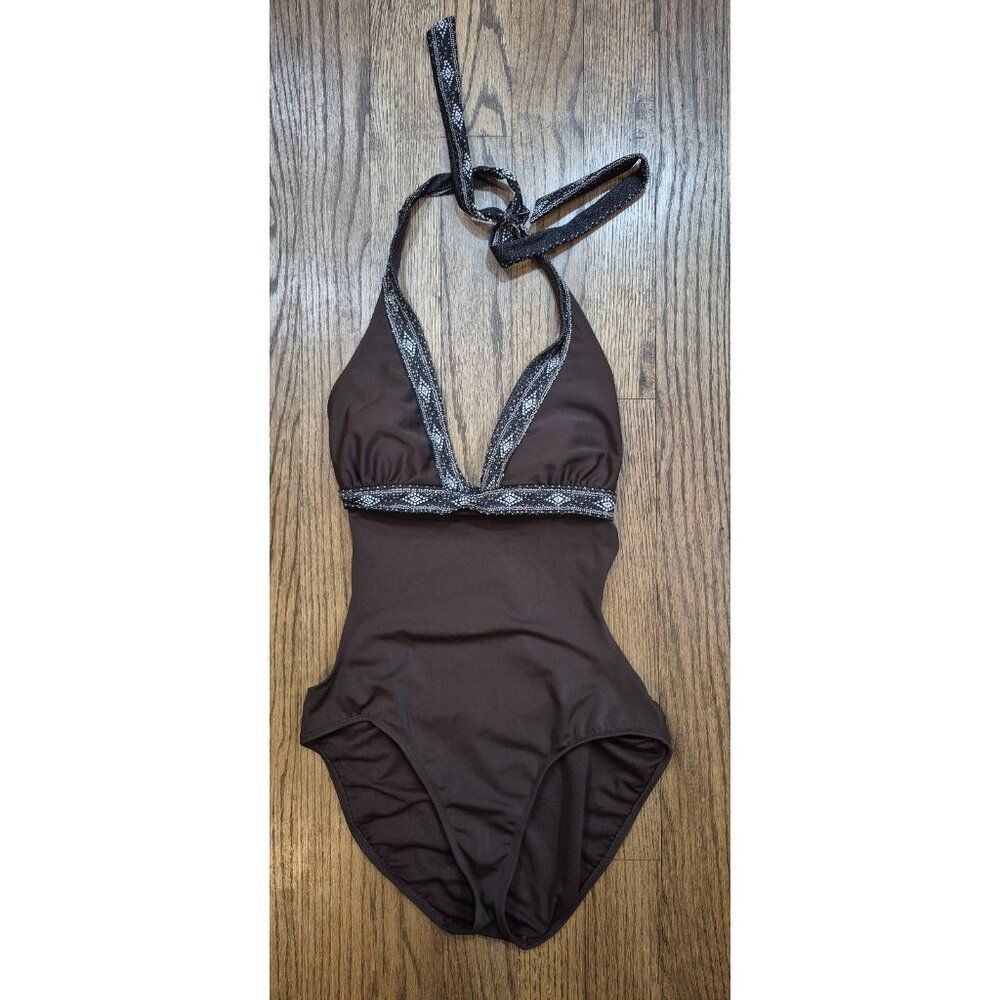 Sand & Sun Open Back Haulter One-piece Bathingsuit Swimsuit Women's Size Large